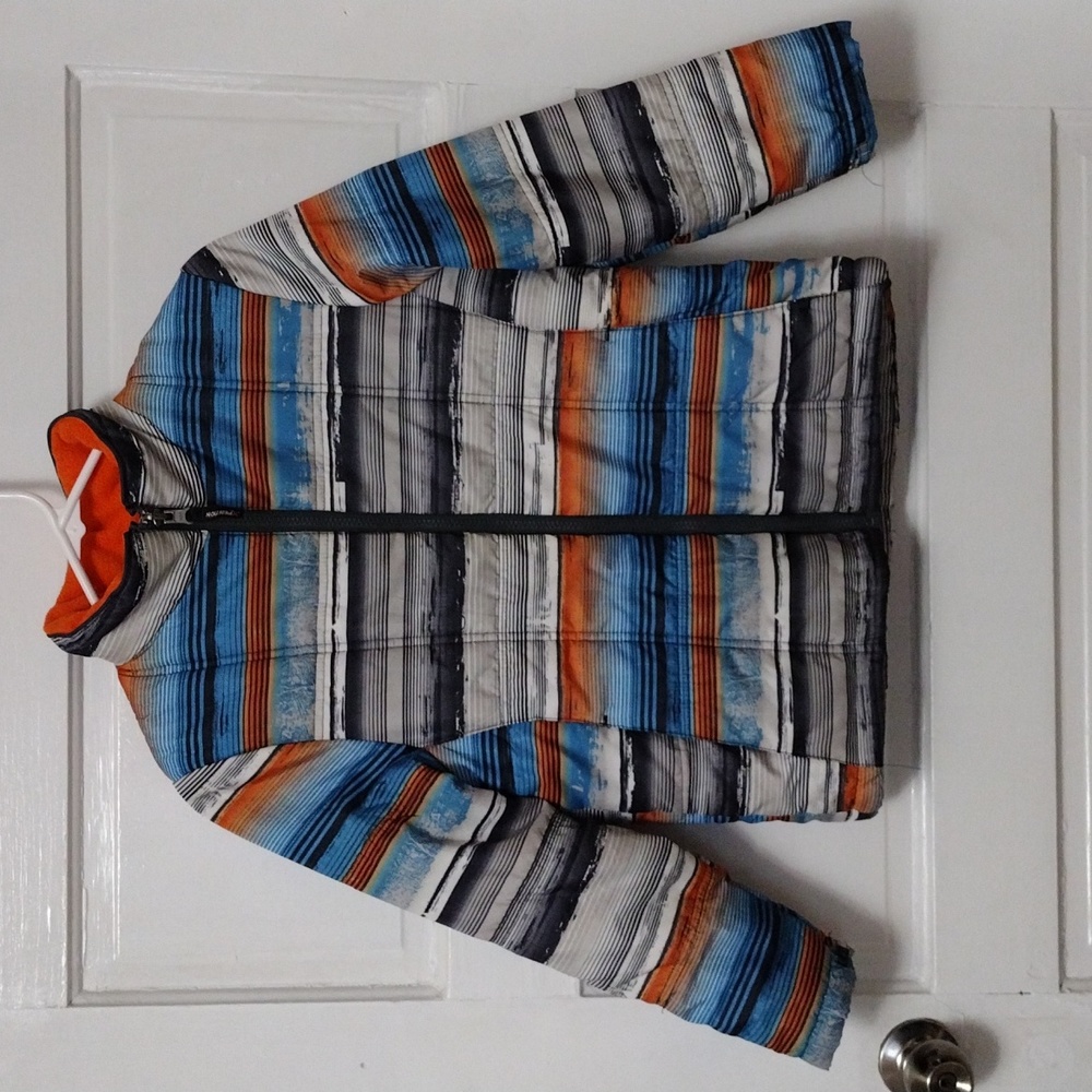Mountain Xpedition Boys Jacket Size L/G (10/12) Gray, Orange Front Zipper